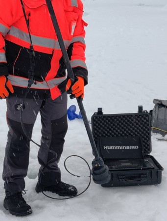 Humminbird imagining 360 luotain, jota voidaan käyttää myös talvella.